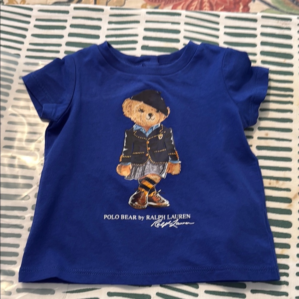 Ralph Lauren Blue Short Sleeve Tee with Graphic Design